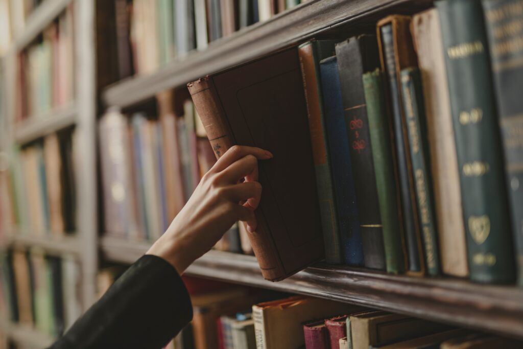 Rayonnages d'une bibliothèque