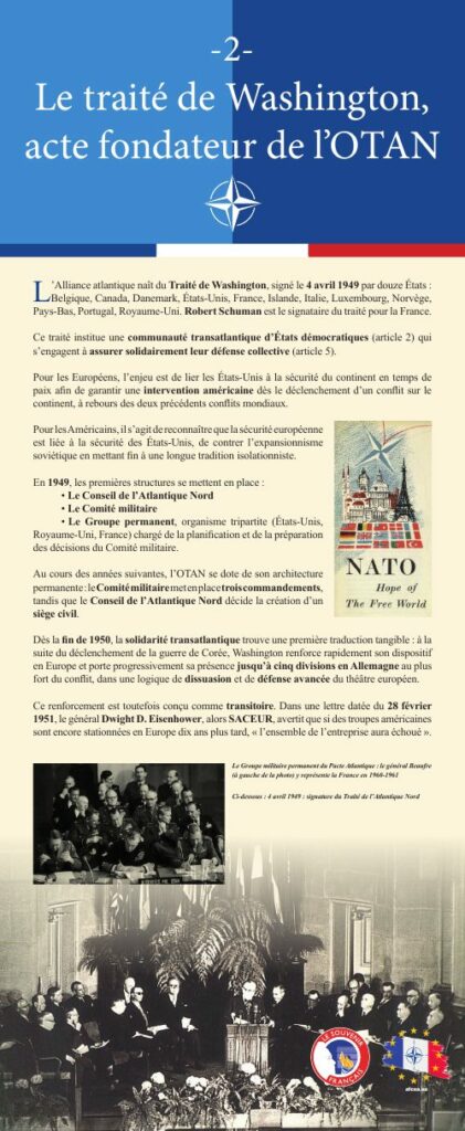 Panneau 2 de l'exposition : Le traité de Washington, acte fondateur de l’OTAN
